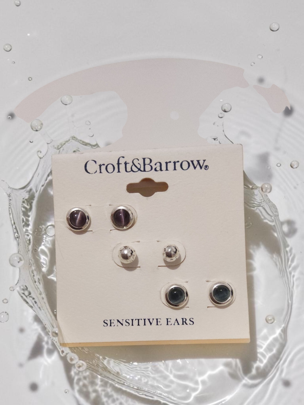 Kohl's Croft & Barrow Three-Pair Earring Set - Purple, Silver, Black